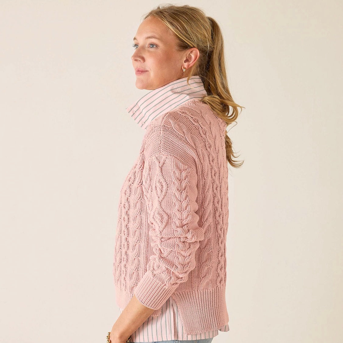 Mersea Fisherman Crewneck Pullover - Water Lily