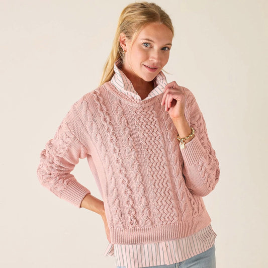 Mersea Fisherman Crewneck Pullover - Water Lily