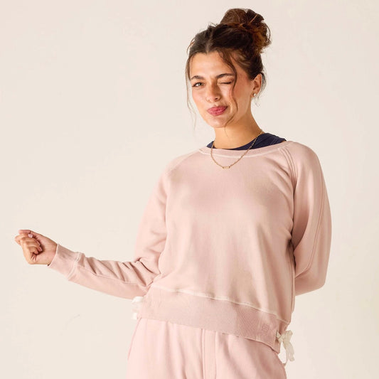 Mersea Frenchie Tie Side Crewneck - Mineral Pink