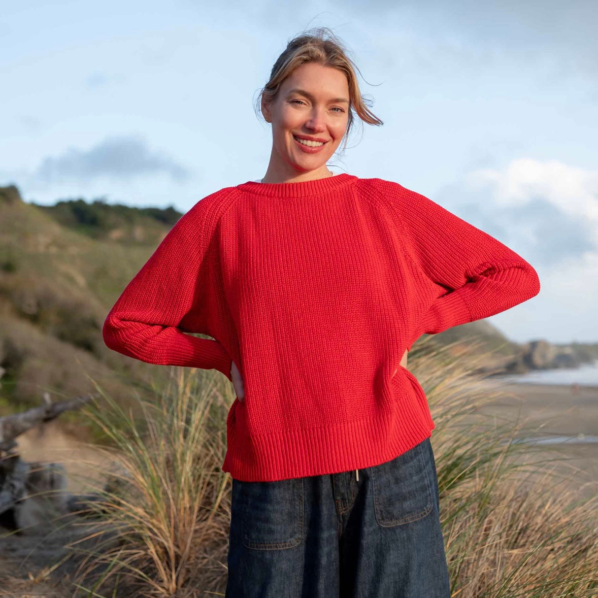 Mersea Salty Cotton Crewneck - Maraschino Red