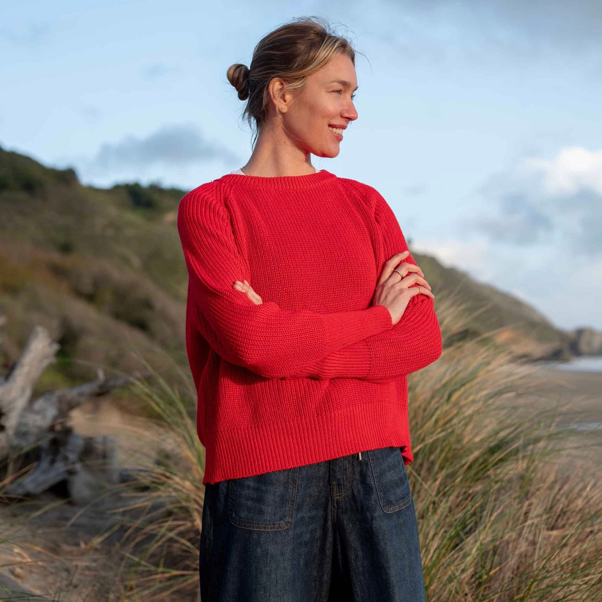 Mersea Salty Cotton Crewneck - Maraschino Red