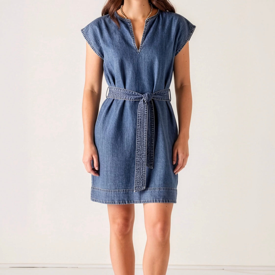 Mersea Tropez Tunic Dress - Washed Chambray