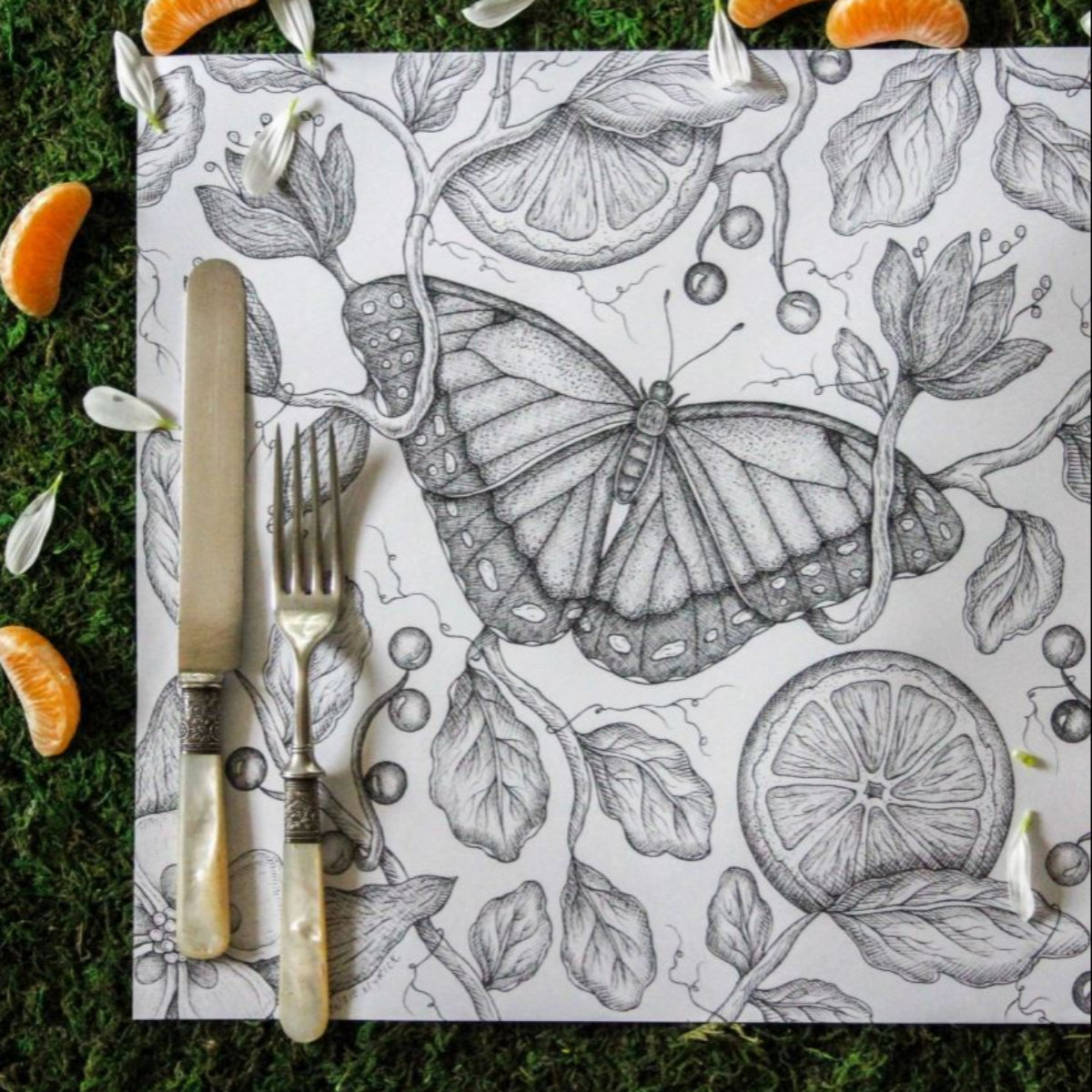 The Orange Thicket Paper Placemats