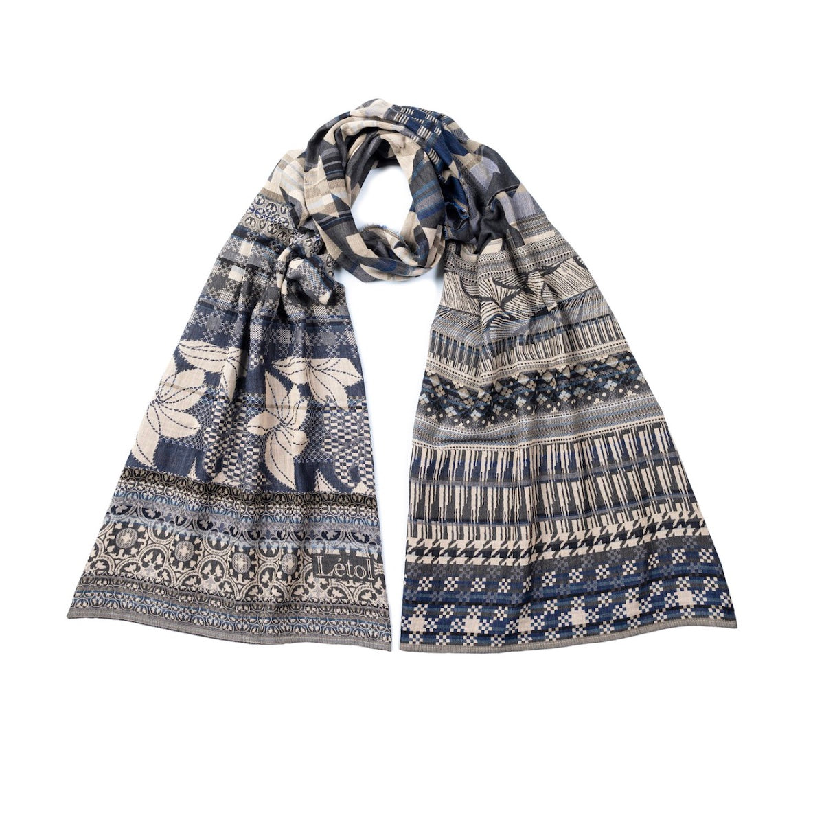 Oscar Gris Blue Organic Cotton Scarf