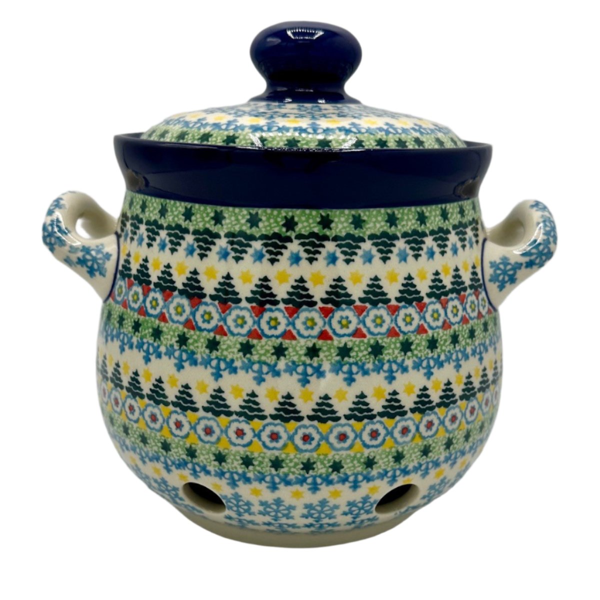 Polish-Pottery-Winter-Garlic-Onion-Jar