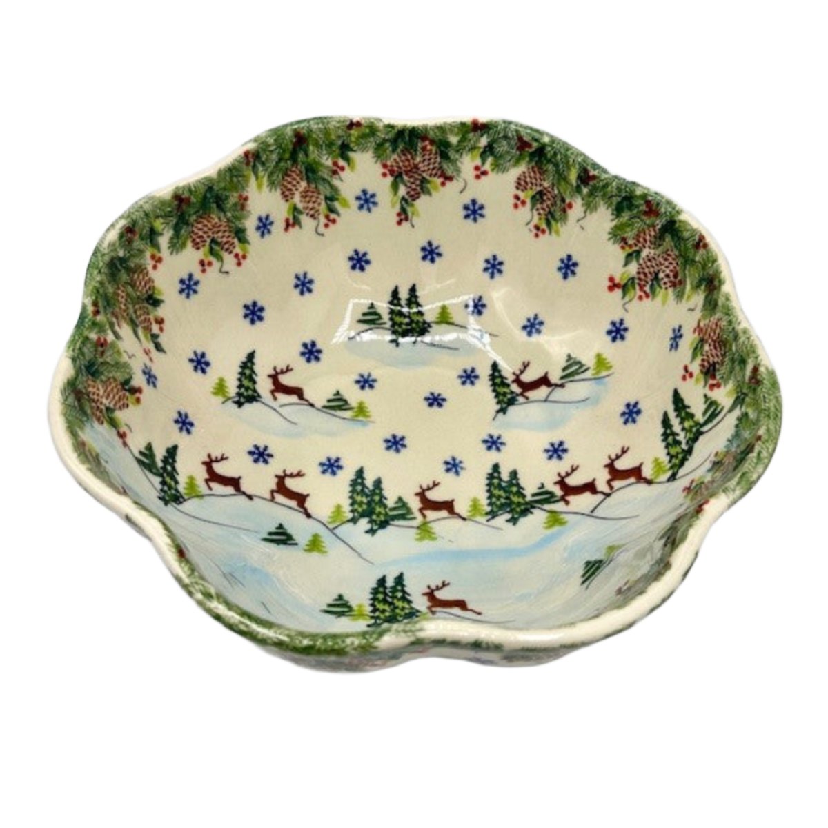 Polish-Pottery-Winter-Serving-Bowl