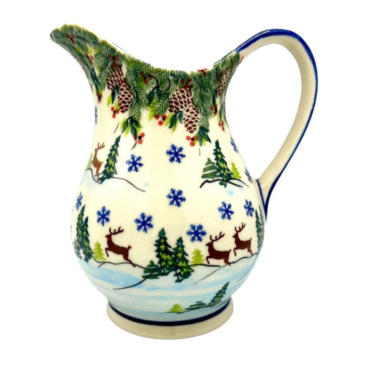 POlish-Pottery-Winter-Pitcher