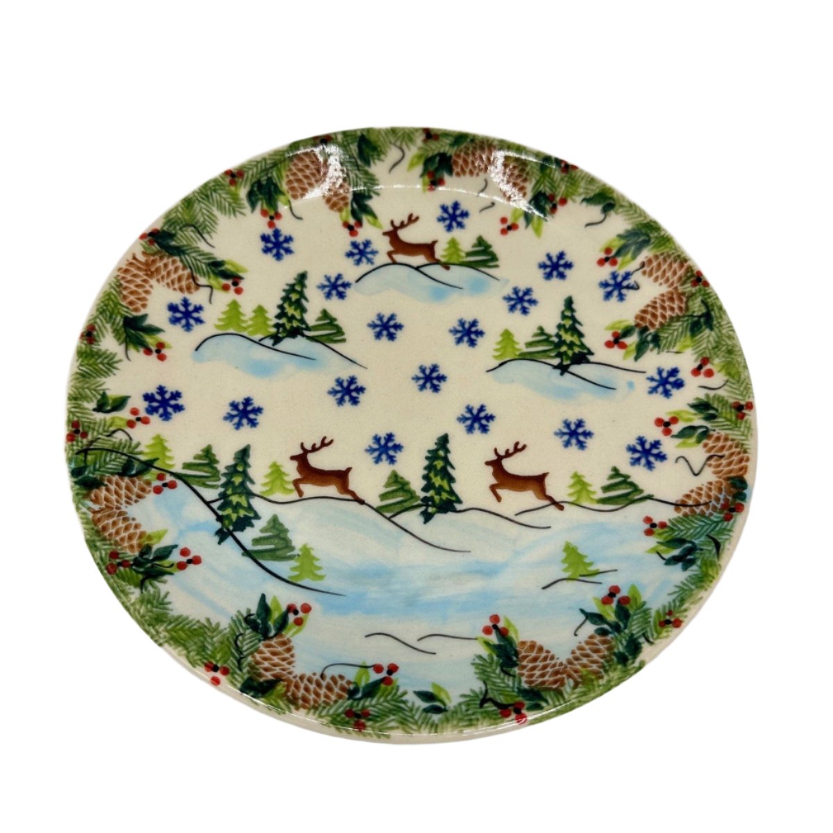 Polish-Pottery-Winter-Dessert Plate