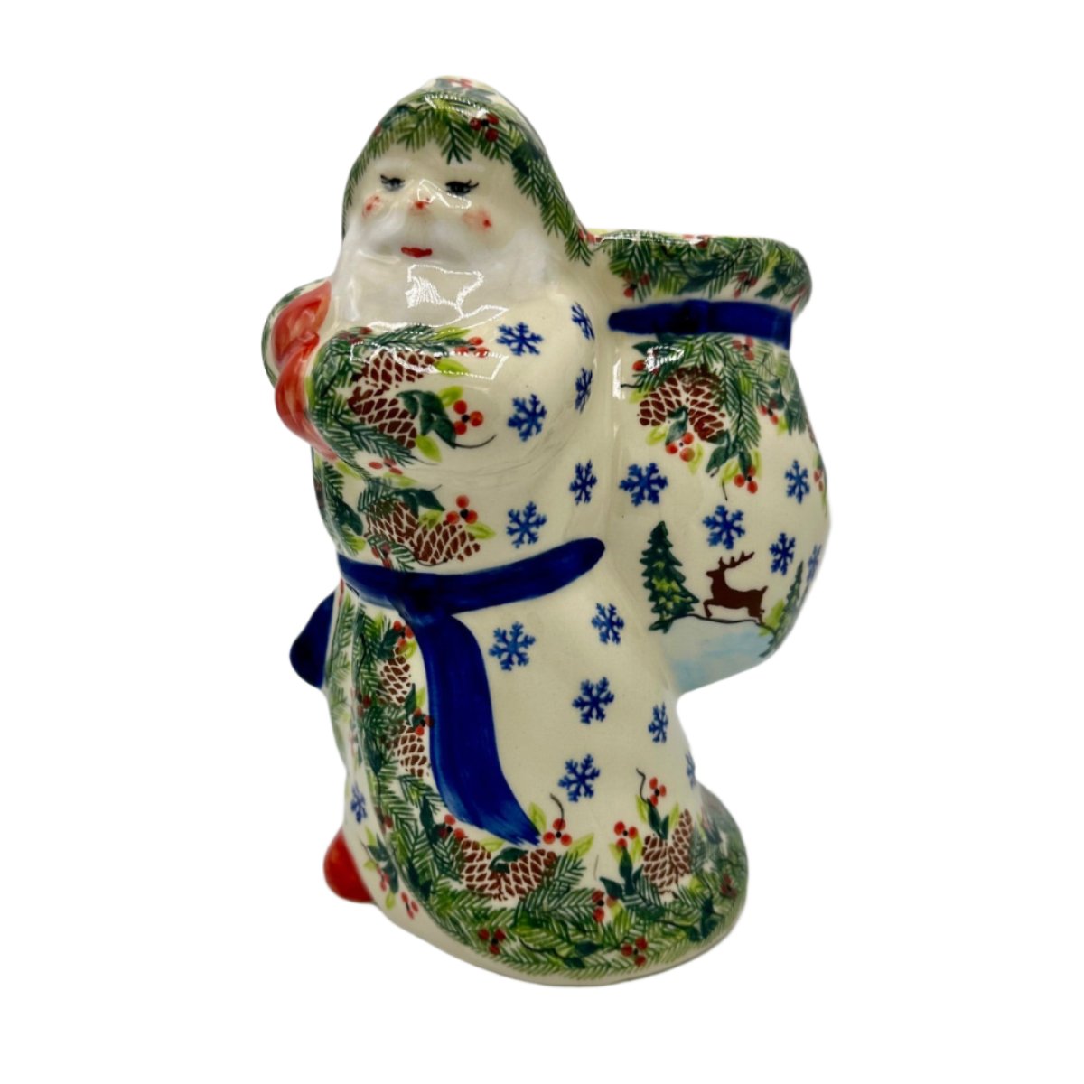 Polish-Pottery-Santa-Claus-Snowflake-Sack