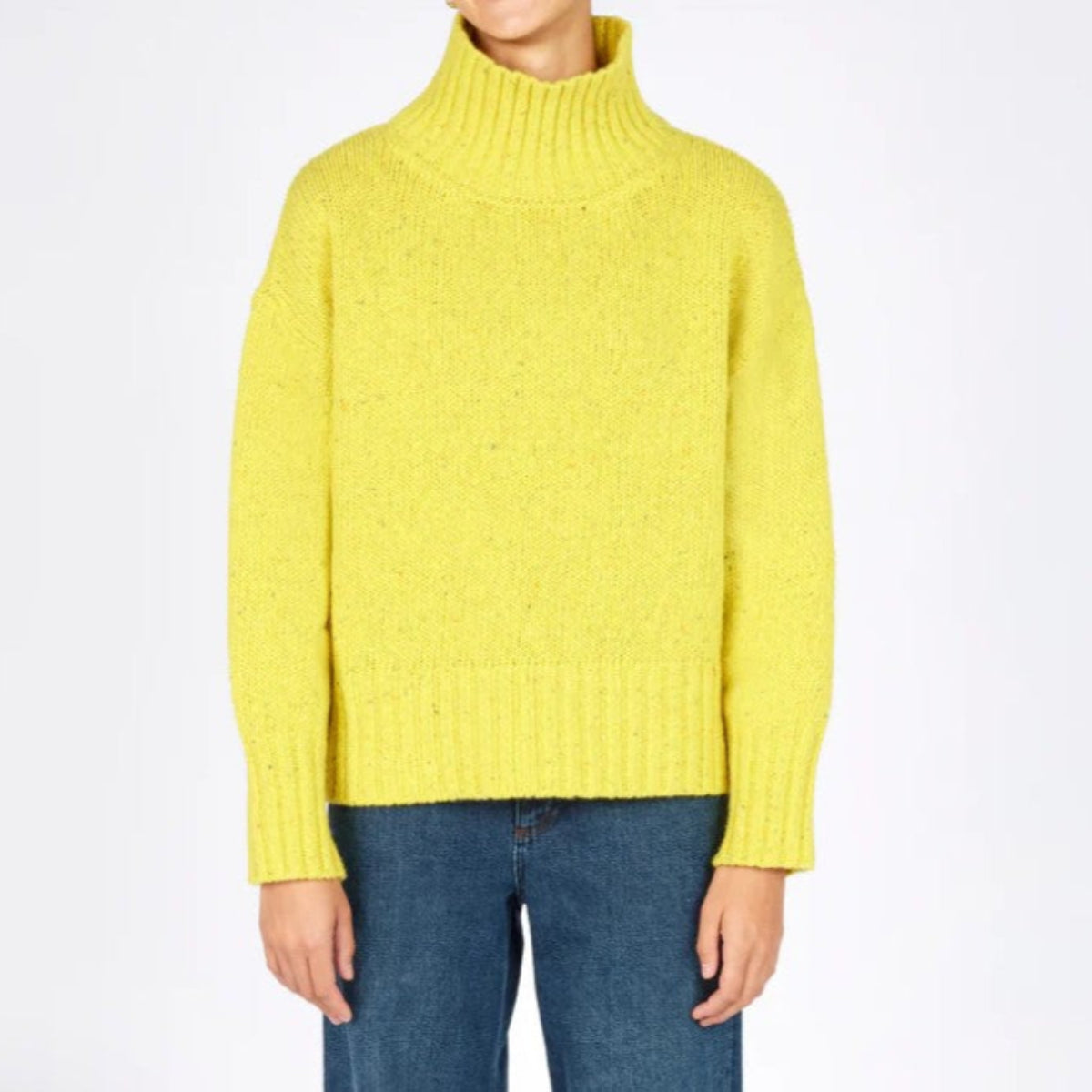 IrelandsEye Women's Paige Polo Neck Sweater - Buttercup