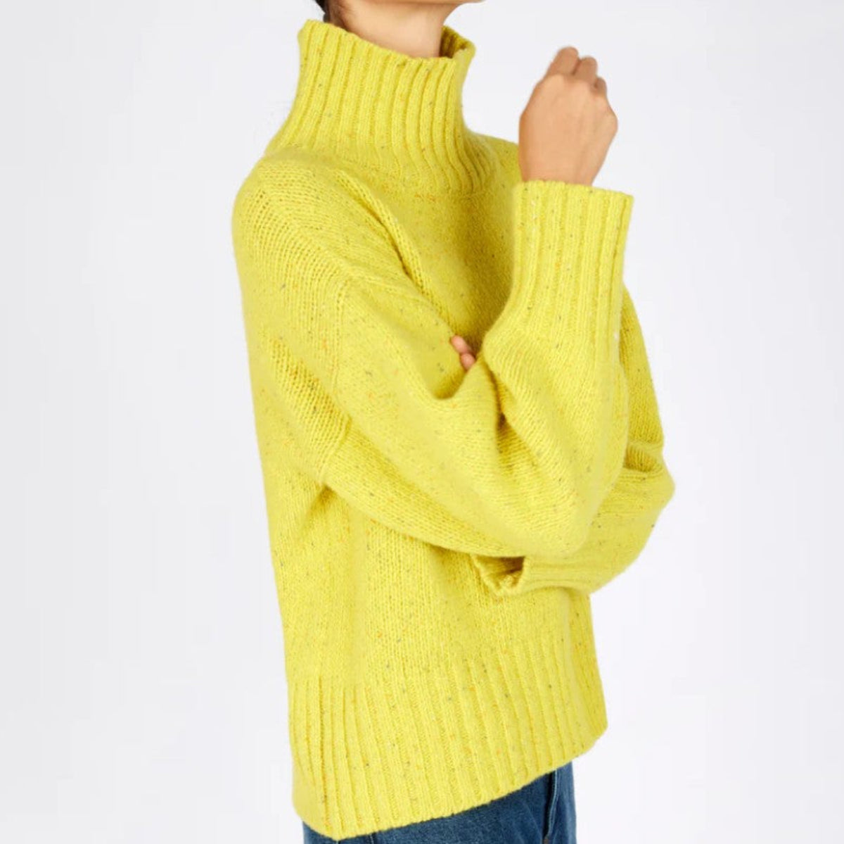 IrelandsEye Women's Paige Polo Neck Sweater - Buttercup
