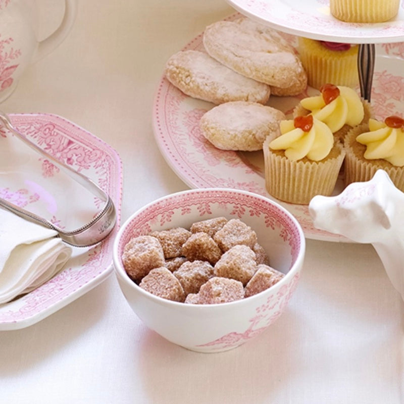 Pink Asiatic Pheasants (Mini Footed) Large Sugar Bowl