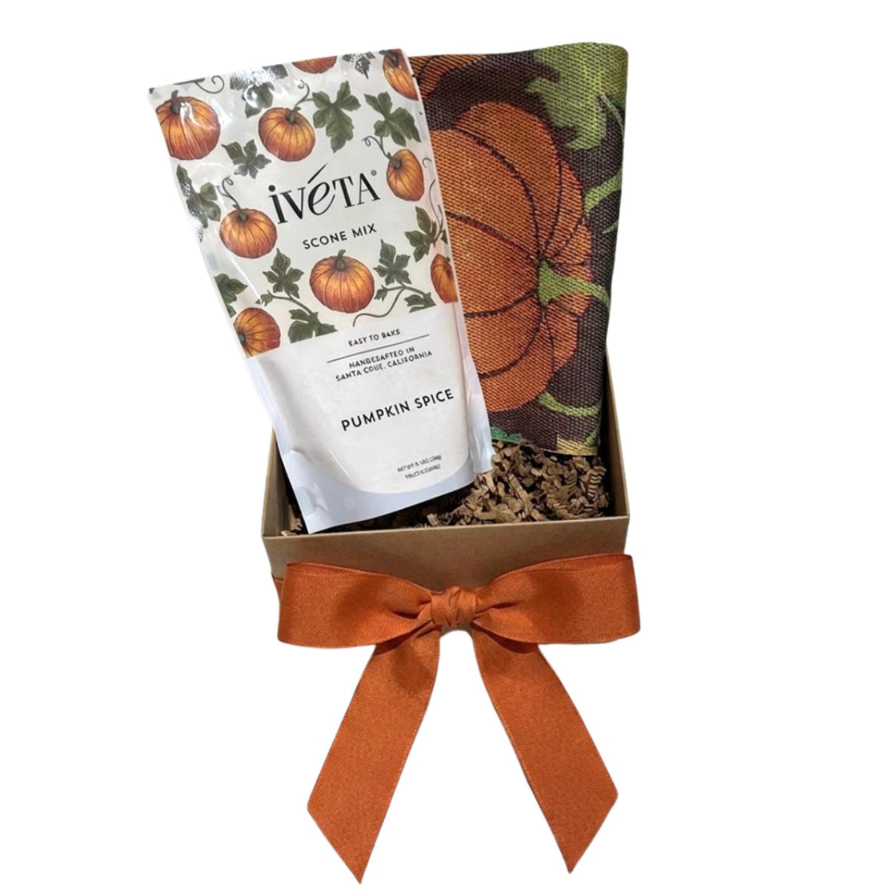 Pumpkin Spice Kitchen Gift Basket – Pumpkin Scone Mix & Tea Towel