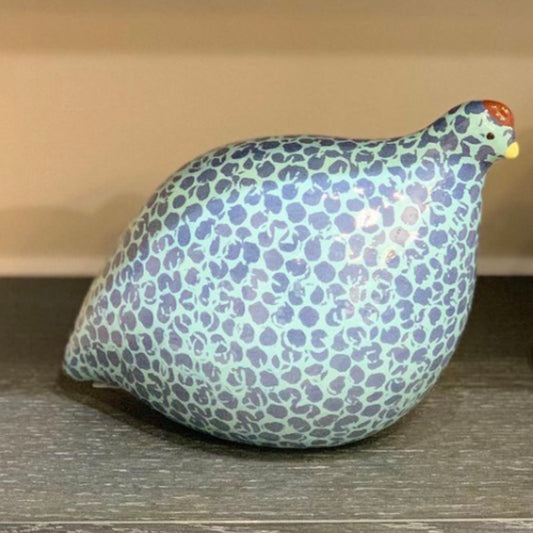 Ceramic Quail Blue Spotted Turquoise