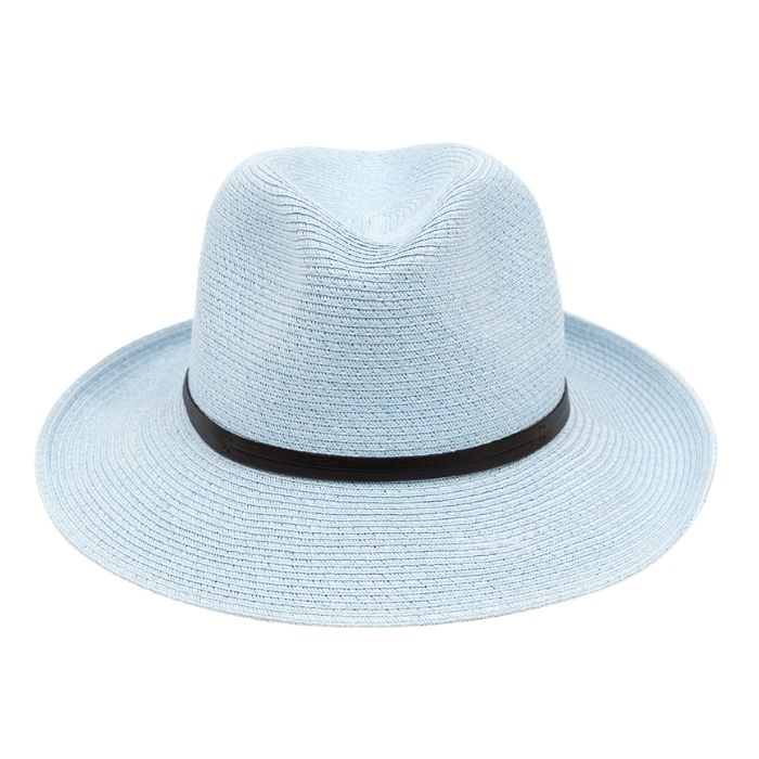 Travaux en Cours Sky Blue Leather Tie Paper Hat