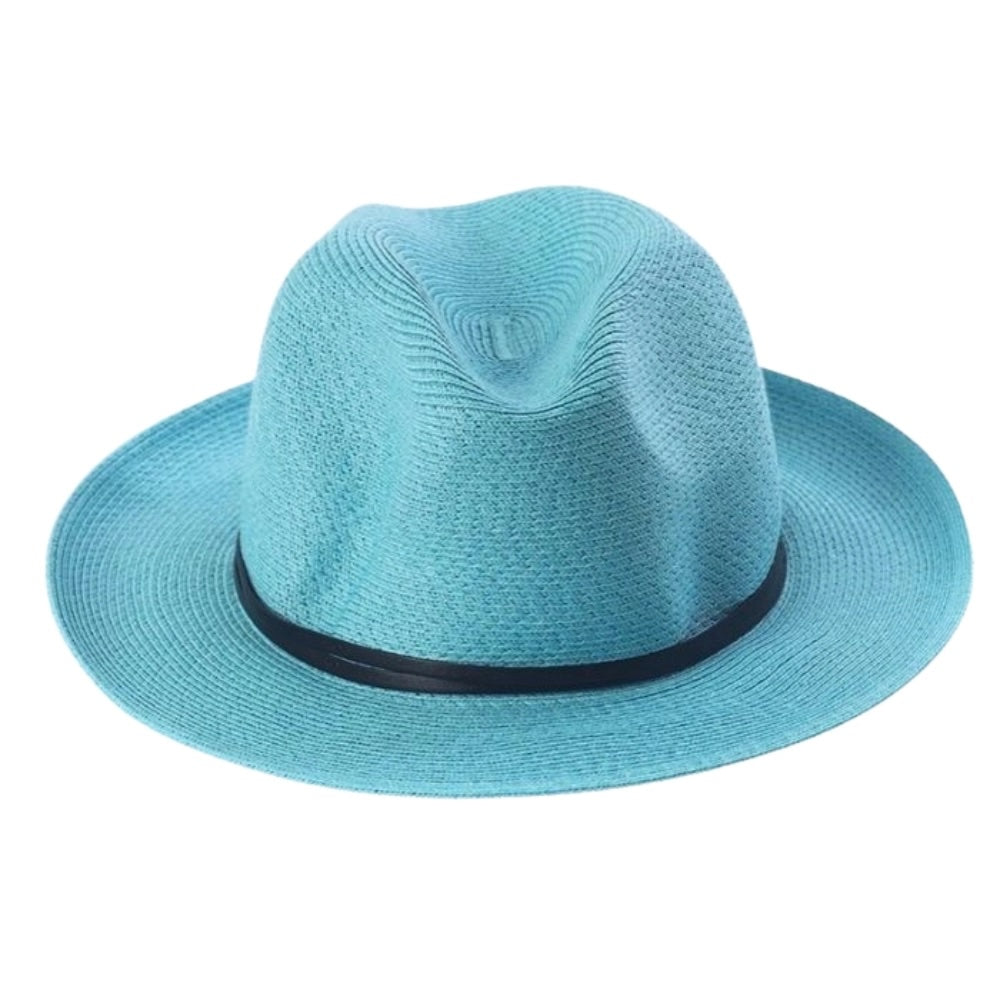 Travaux en Cours Turquoise Leather Tie Paper Hat