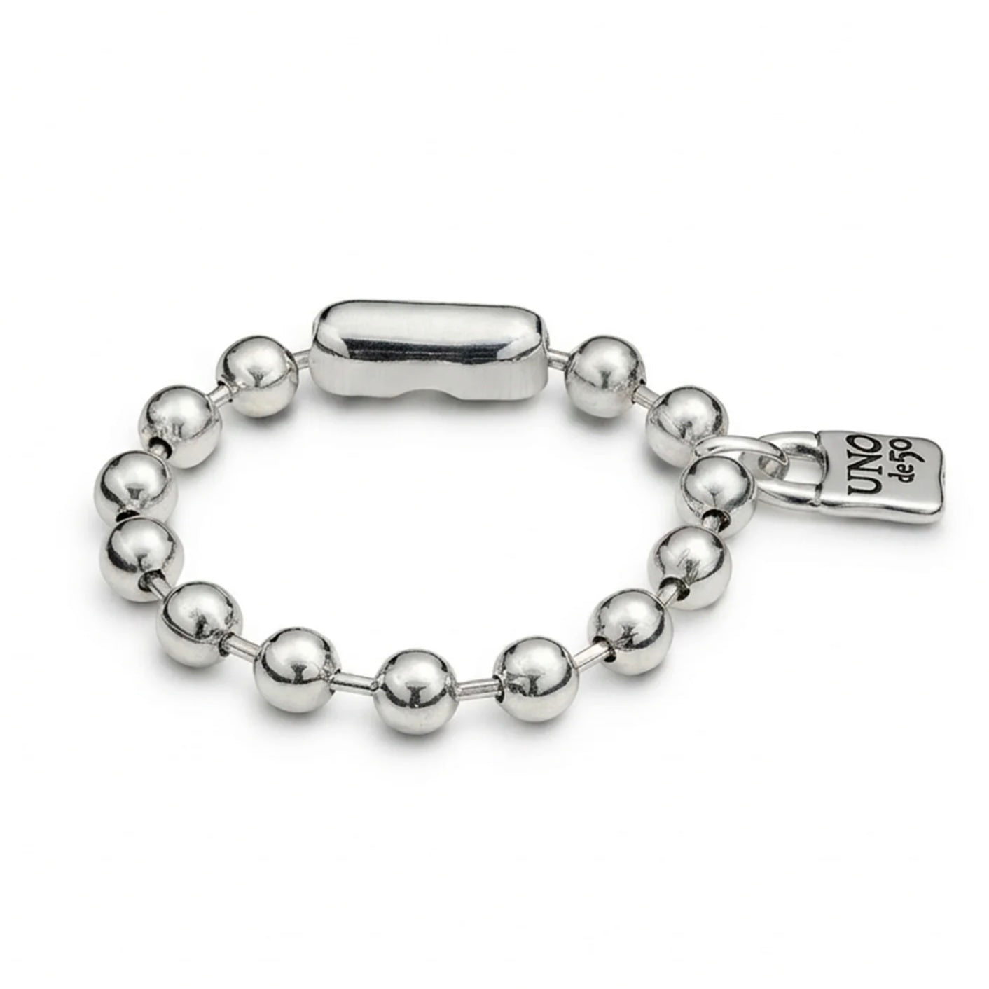 UNOde50 Beaded Bracelet with a Padlock Charm - Medium