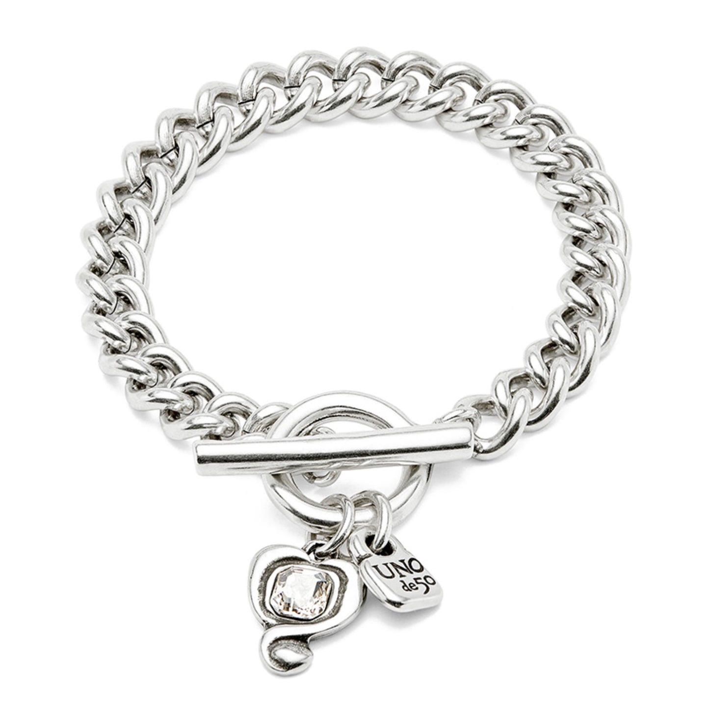 UNOde50 Crystal Heart Charm Bracelet