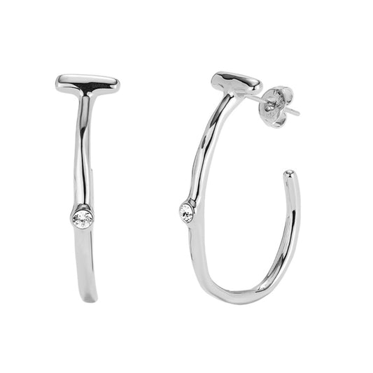 UNOde50 Hoop Earrings With White Topaz