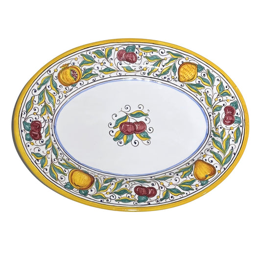 Ubaldo Grazia Foglie Fruta Small Oval Platter