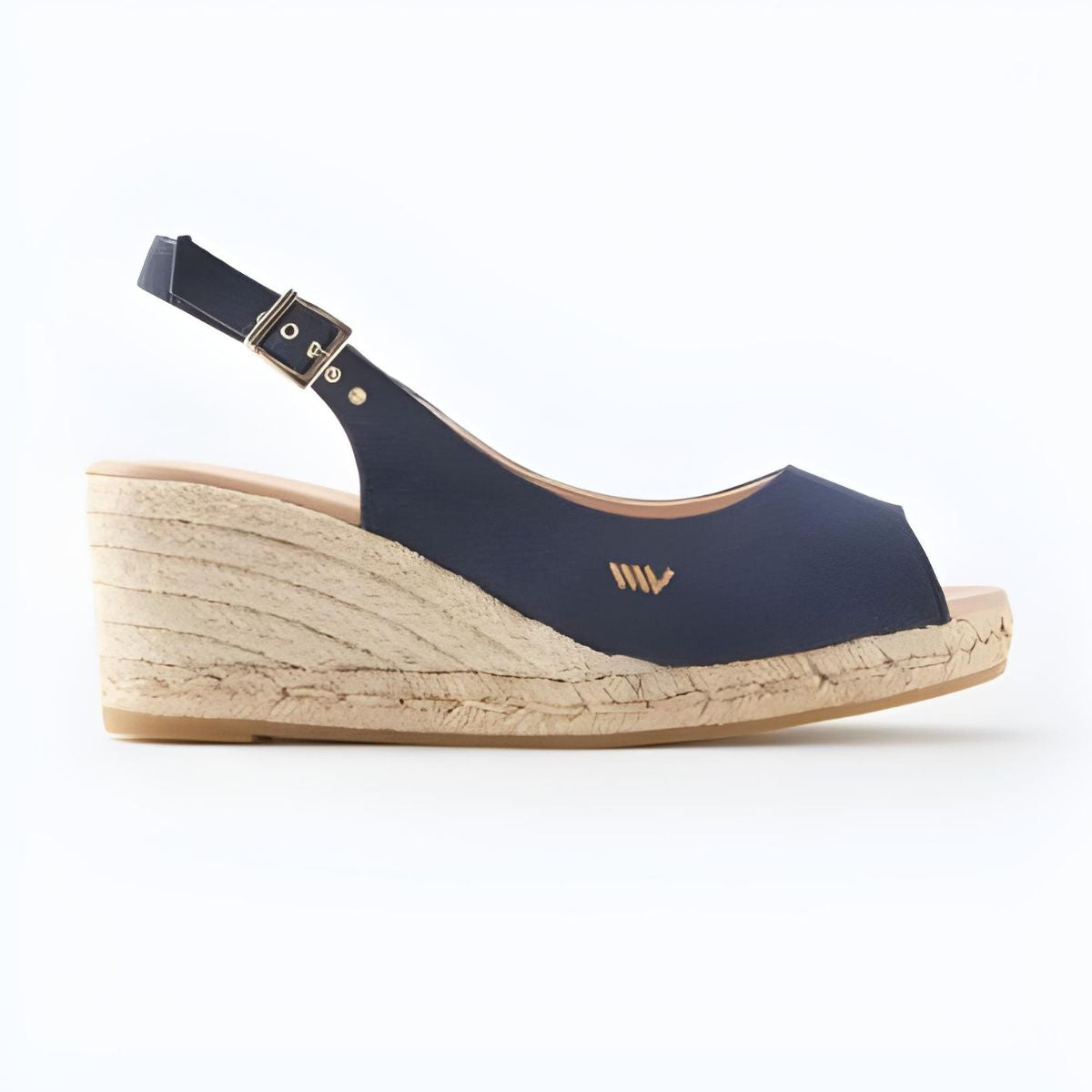 Viscata Gavina Canvas Espadrille Sandal Wedges - Navy