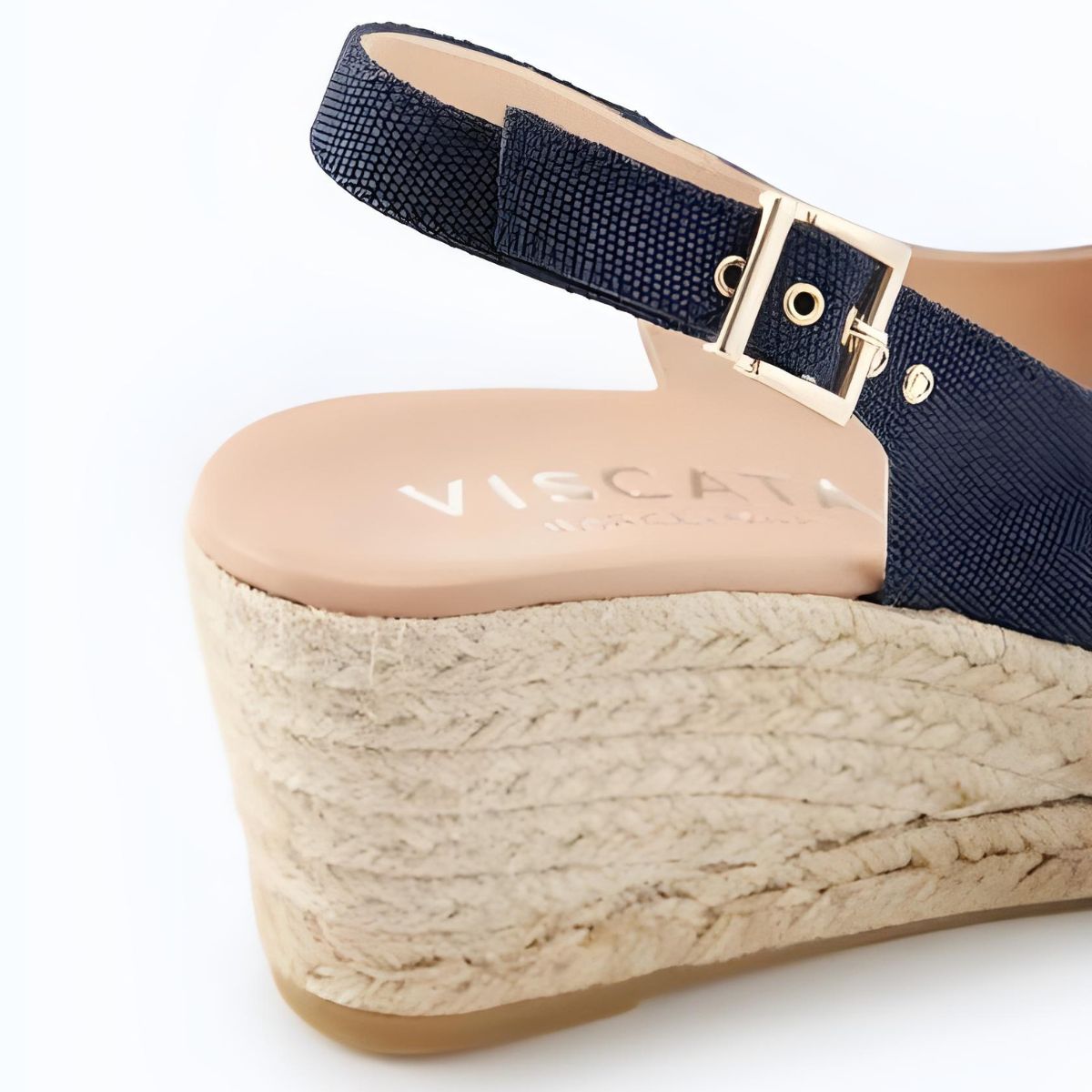 Viscata Gavina Canvas Espadrille Sandal Wedges - Navy