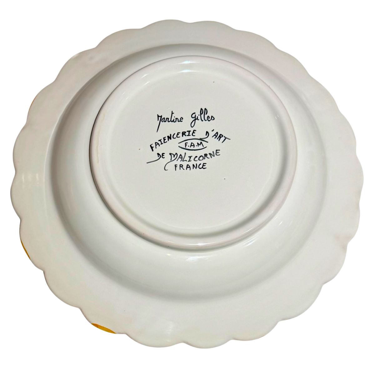 Faienceries D'Art de Malicorne Mille Fleurs Soup Bowl - Yellow - Retired