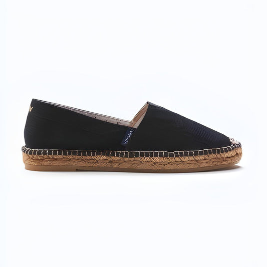 Viscata Barceloneta Canvas Espadrille Flats - Black - 6.5US/37EU