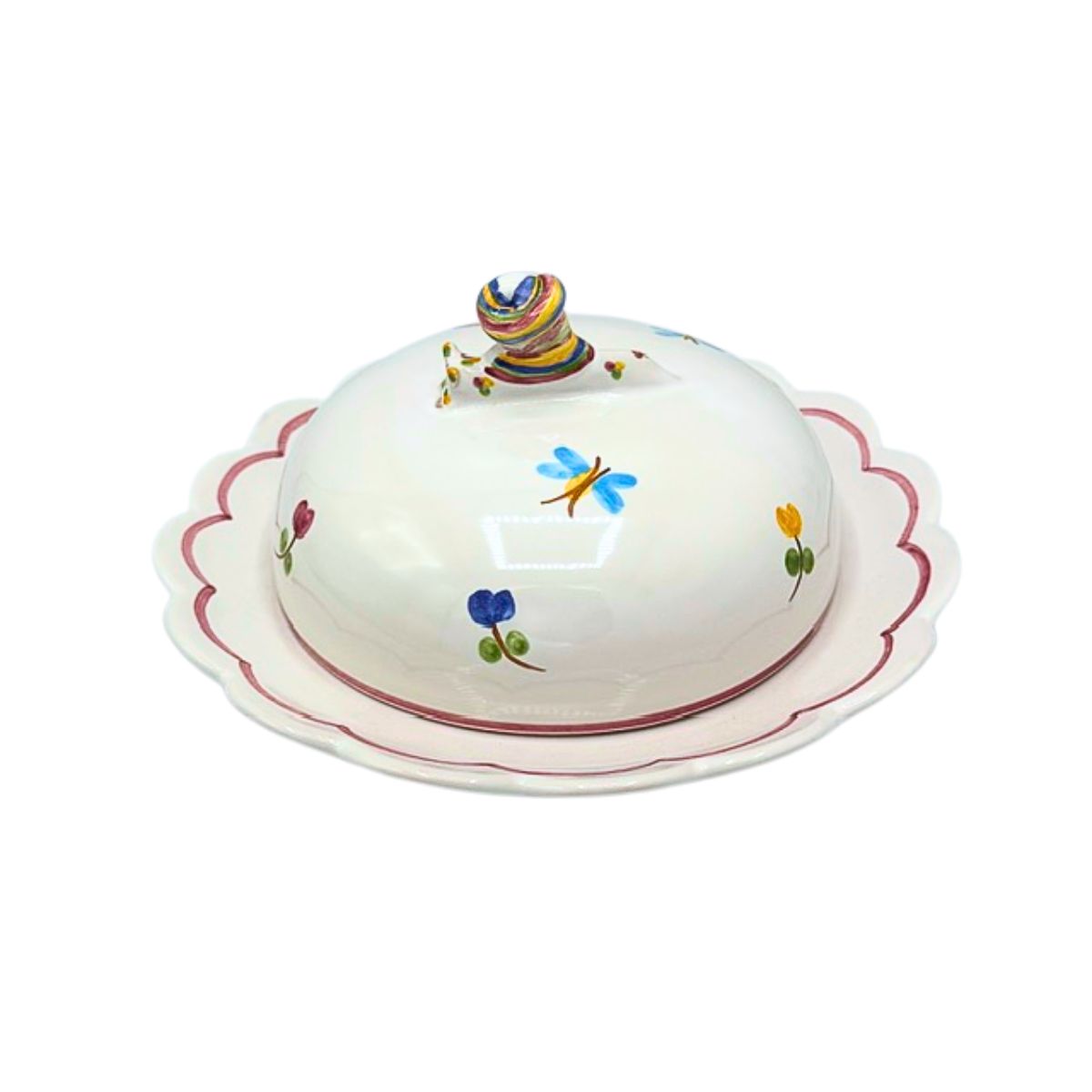 Faienceries D'Art de Malicorne Mille Fleurs Covered Butter/Cheese Dish - Retired