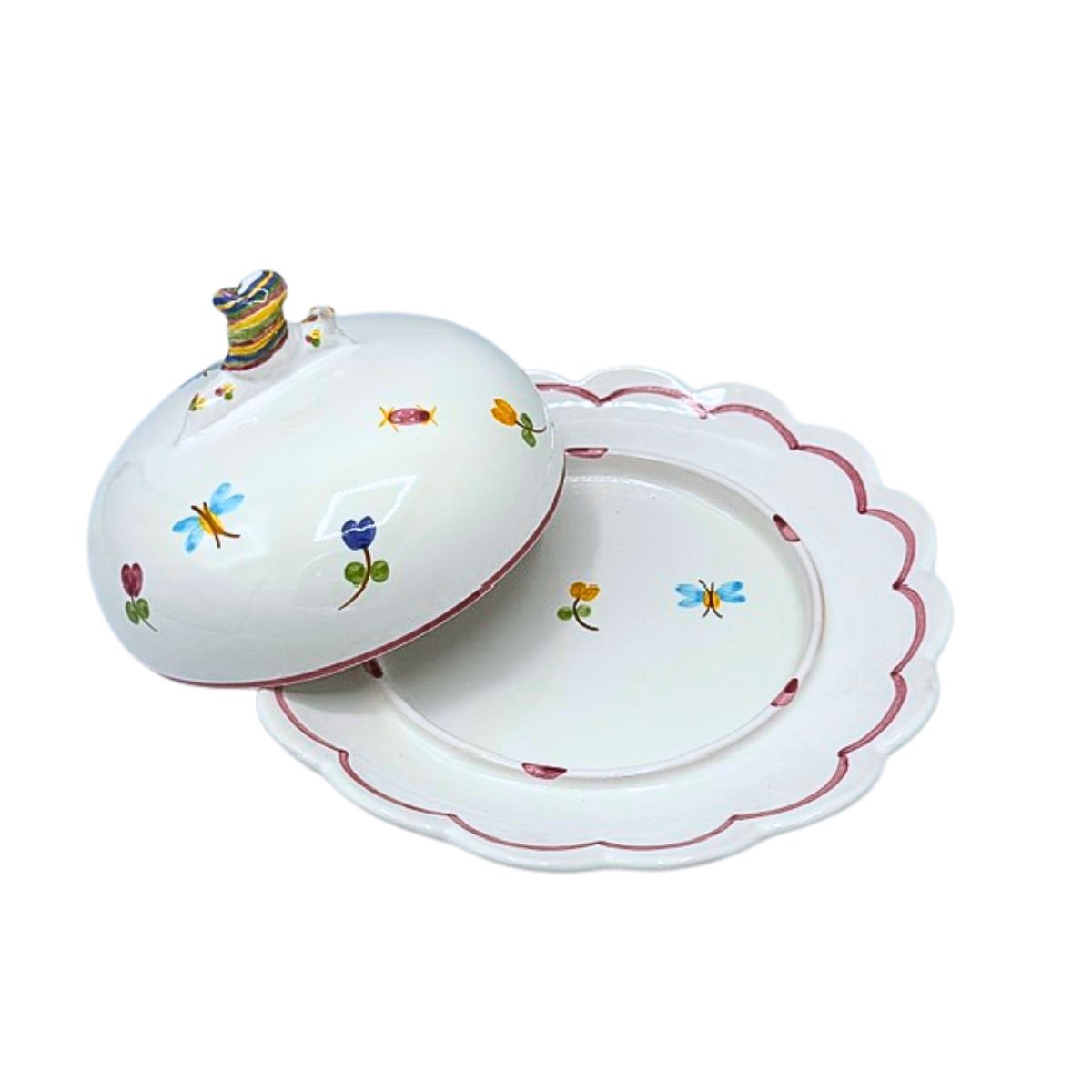 Faienceries D'Art de Malicorne Mille Fleurs Covered Butter/Cheese Dish - Retired