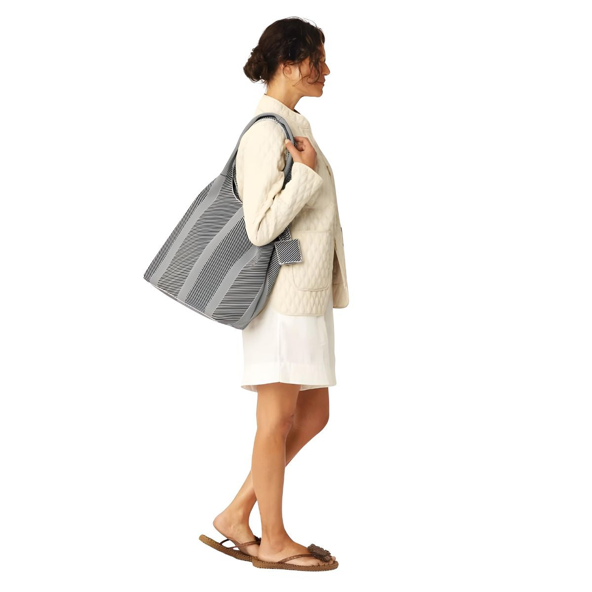 Ilse Jacobsen Knitted Bag - Milk Cream/Black