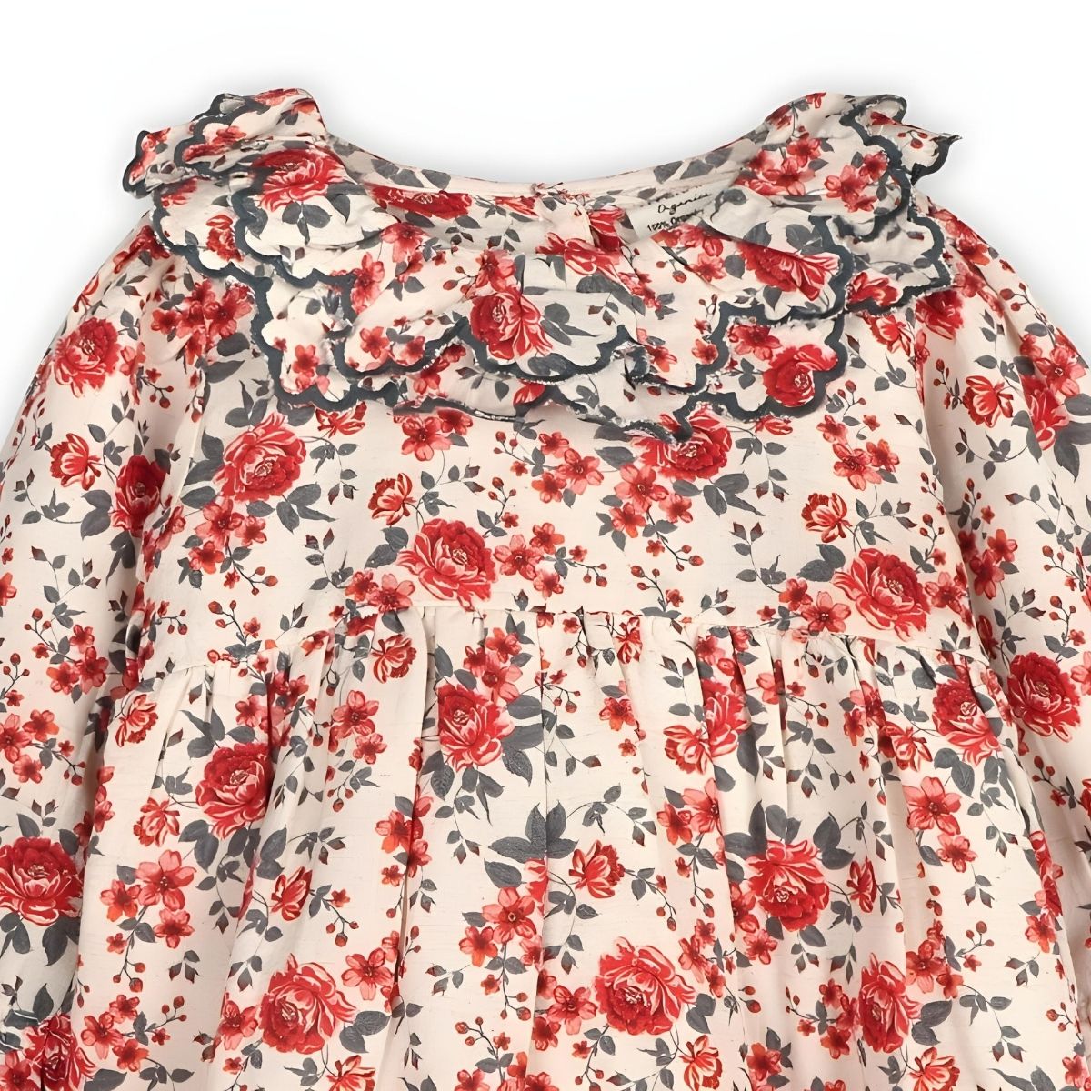 Viverano Organic Amour Rose Floral Ruffle Baby Dress & Bloomer