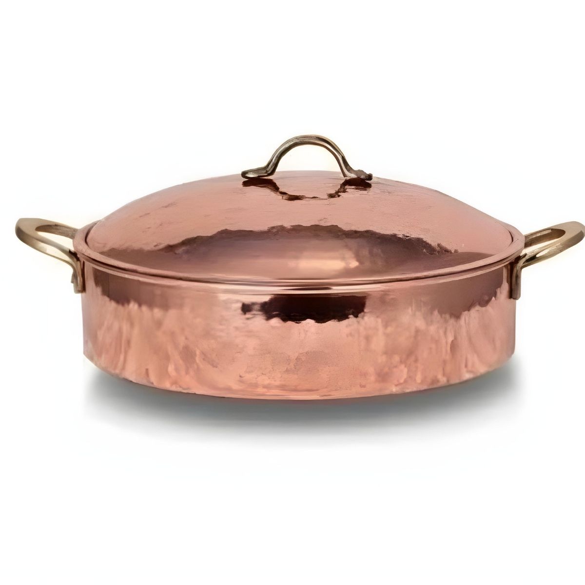 Copper 2L Low Handmade Hammered Pot