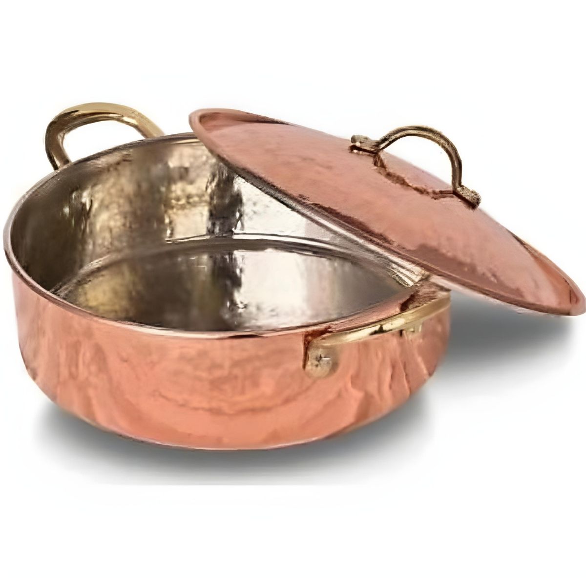 Copper 2L Low Handmade Hammered Pot