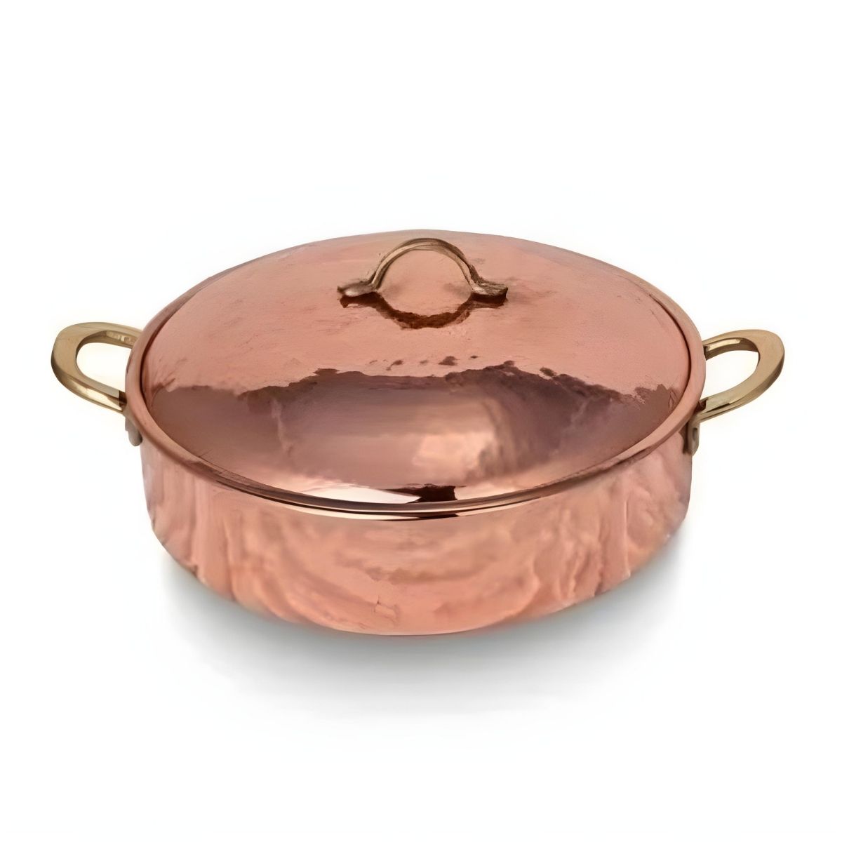 Copper 2L Low Handmade Hammered Pot