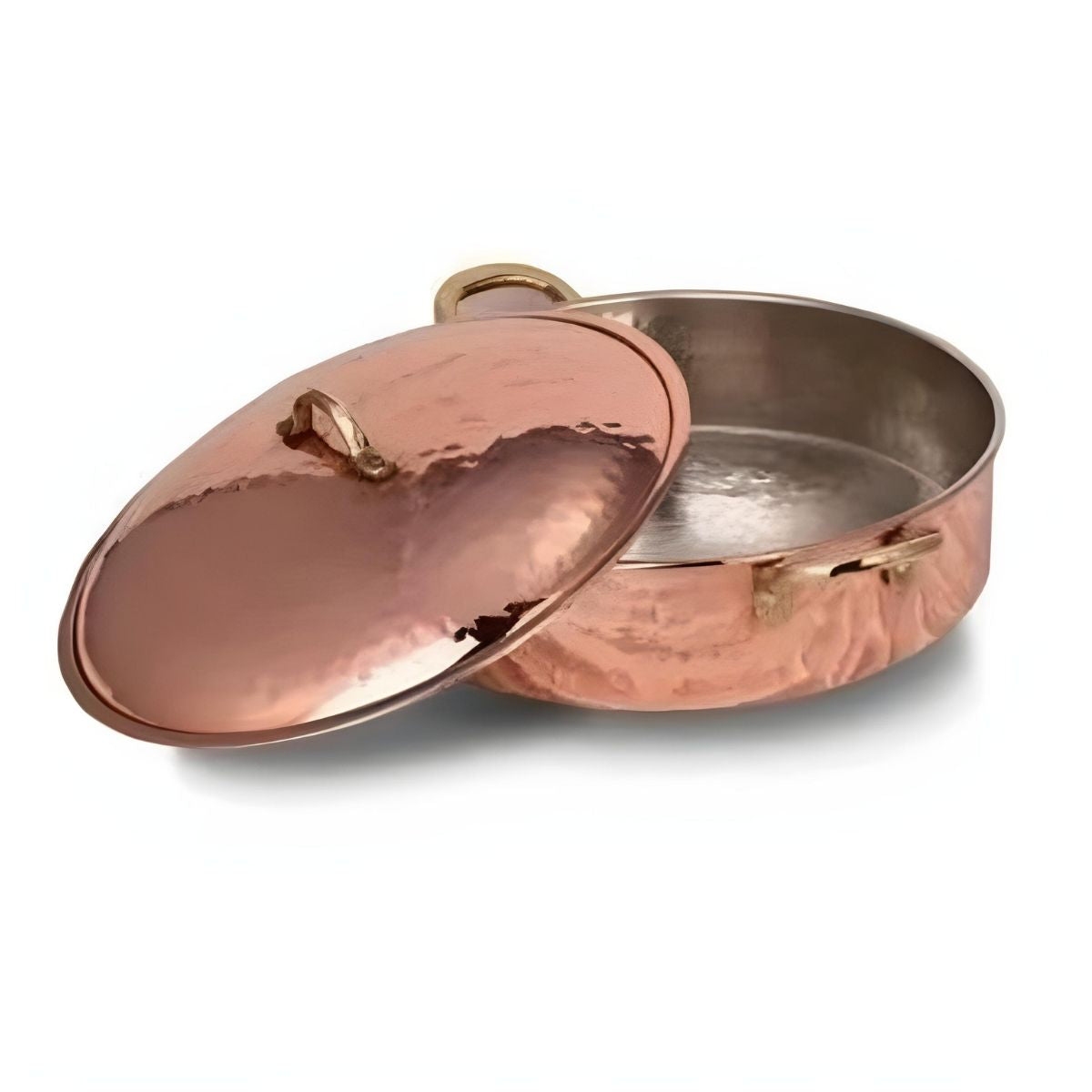 Copper 2L Low Handmade Hammered Pot