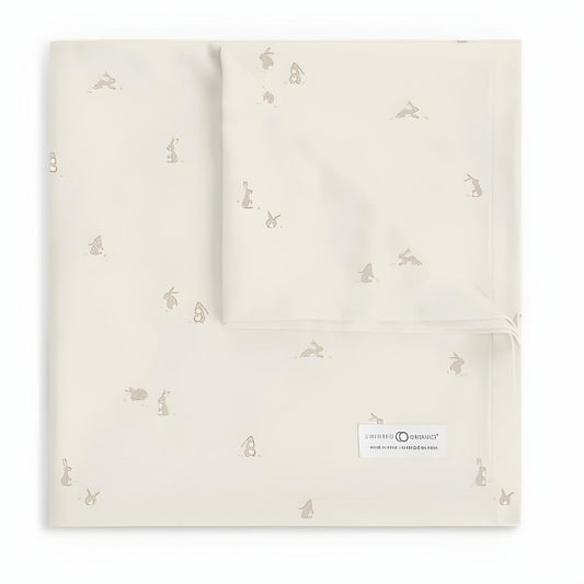 Colored Organics Swaddle Blanket - Bunny / Oat + Clay