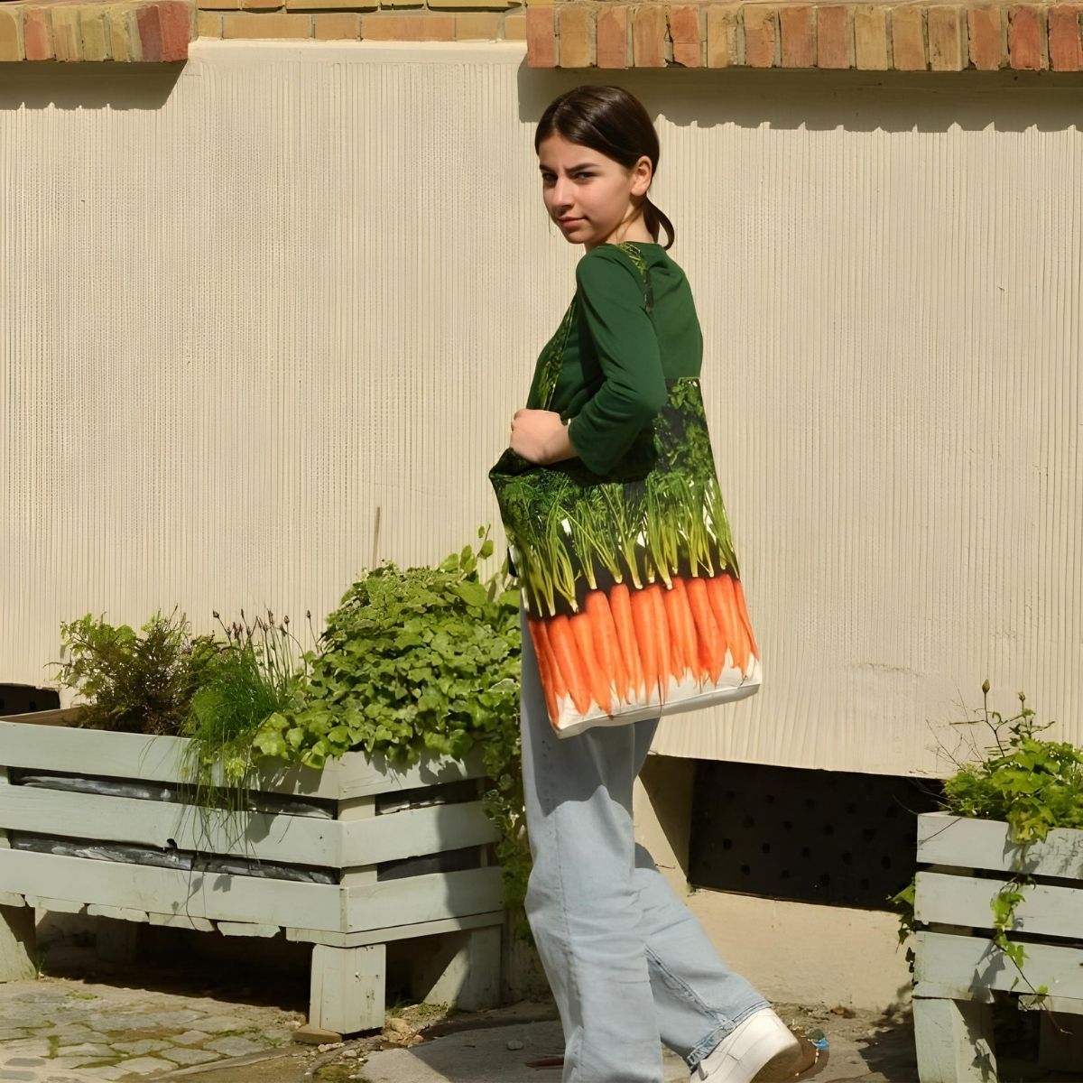Maron Bouillie Carrot Large Shopping Bag
