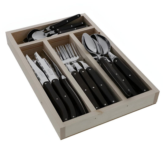 Jean Dubost 24 Piece Everyday Flatware Set - Wenge Wood