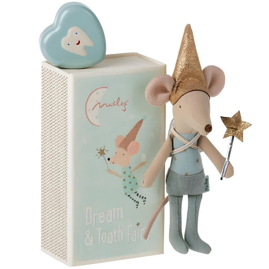 Maileg Tooth Fairy Mouse in Matchbox - Blue