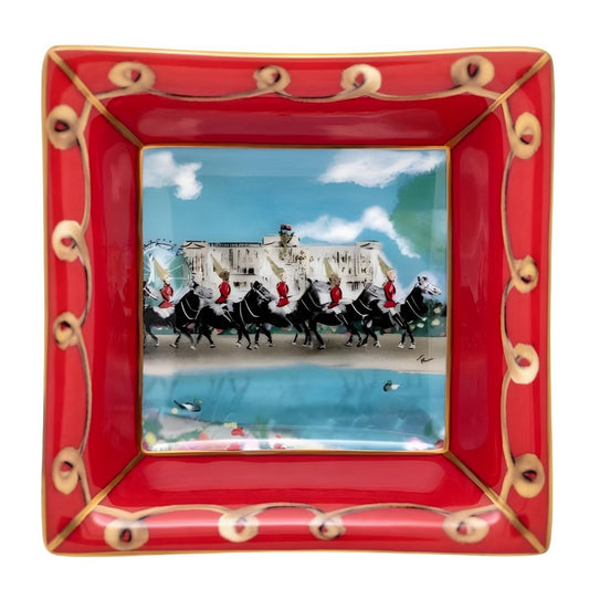 Halcyon Days Life Guards on Parade Square Trinket Tray