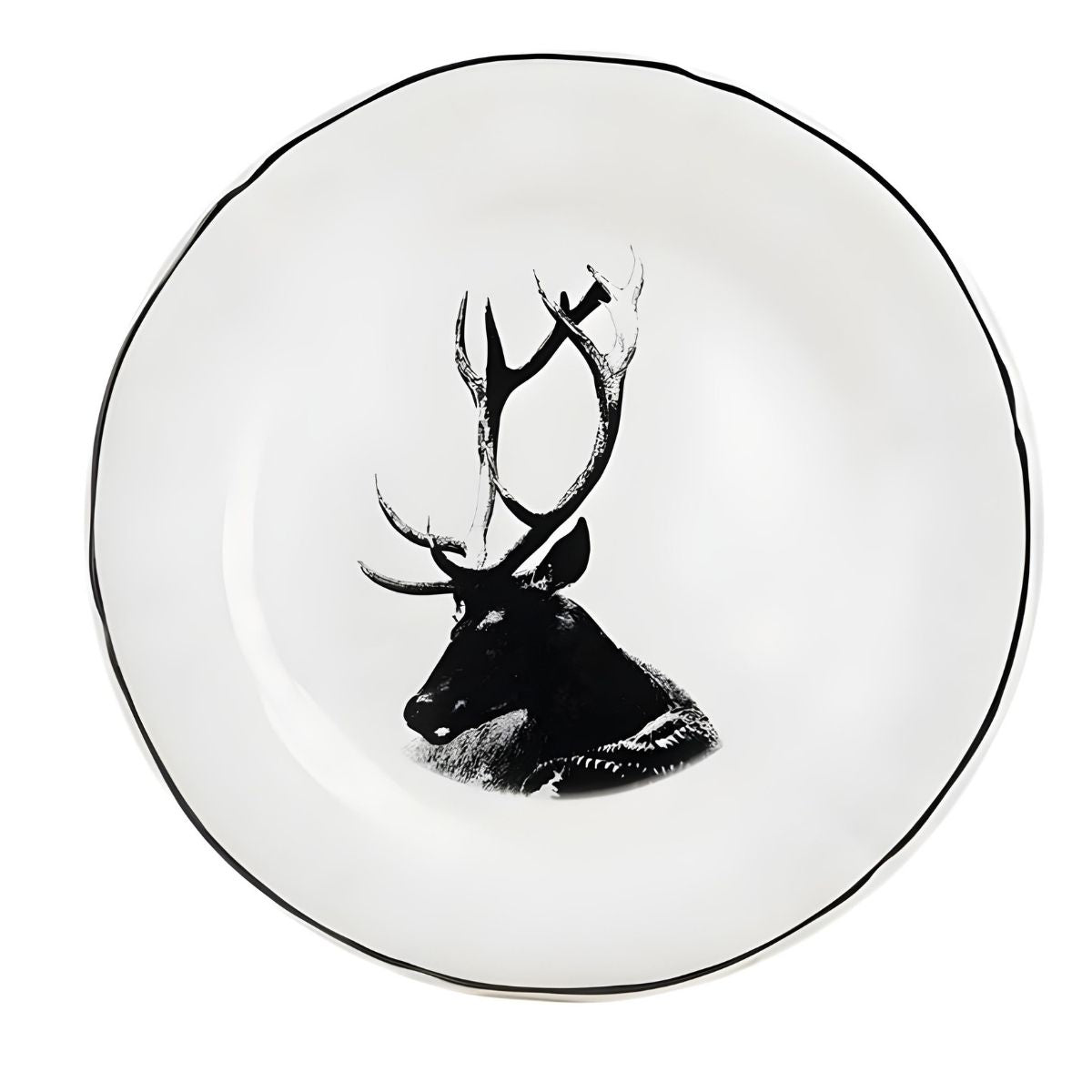 Gien Chambord Dessert Plate - Stag Portrait