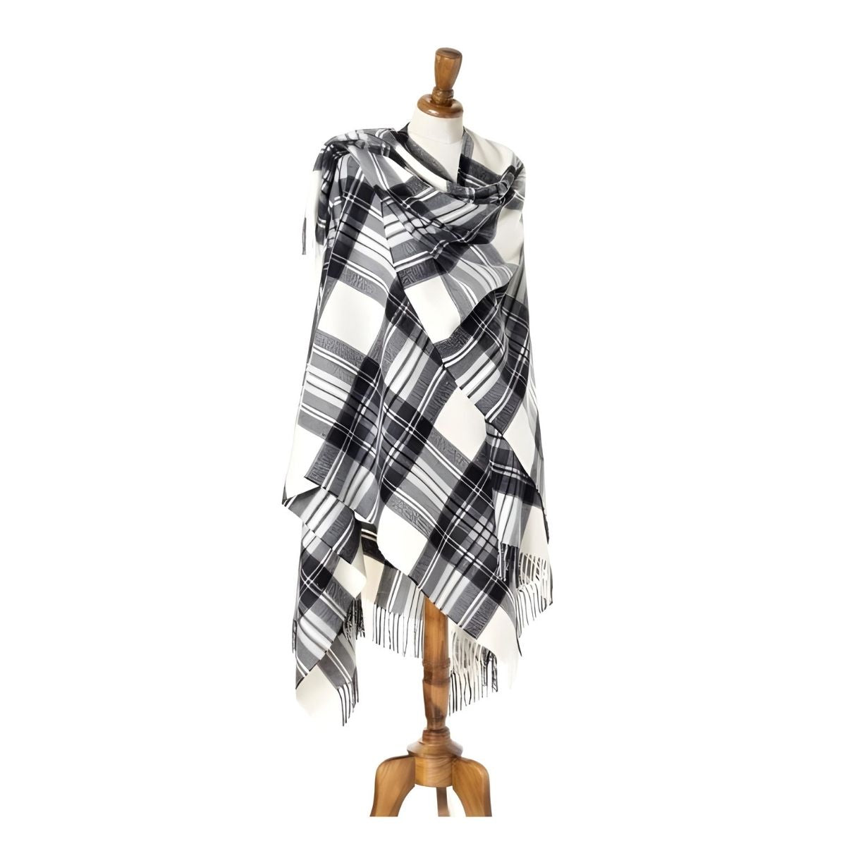 Bronte Moon Full Ruana - Tartan Dress Gray Stewart