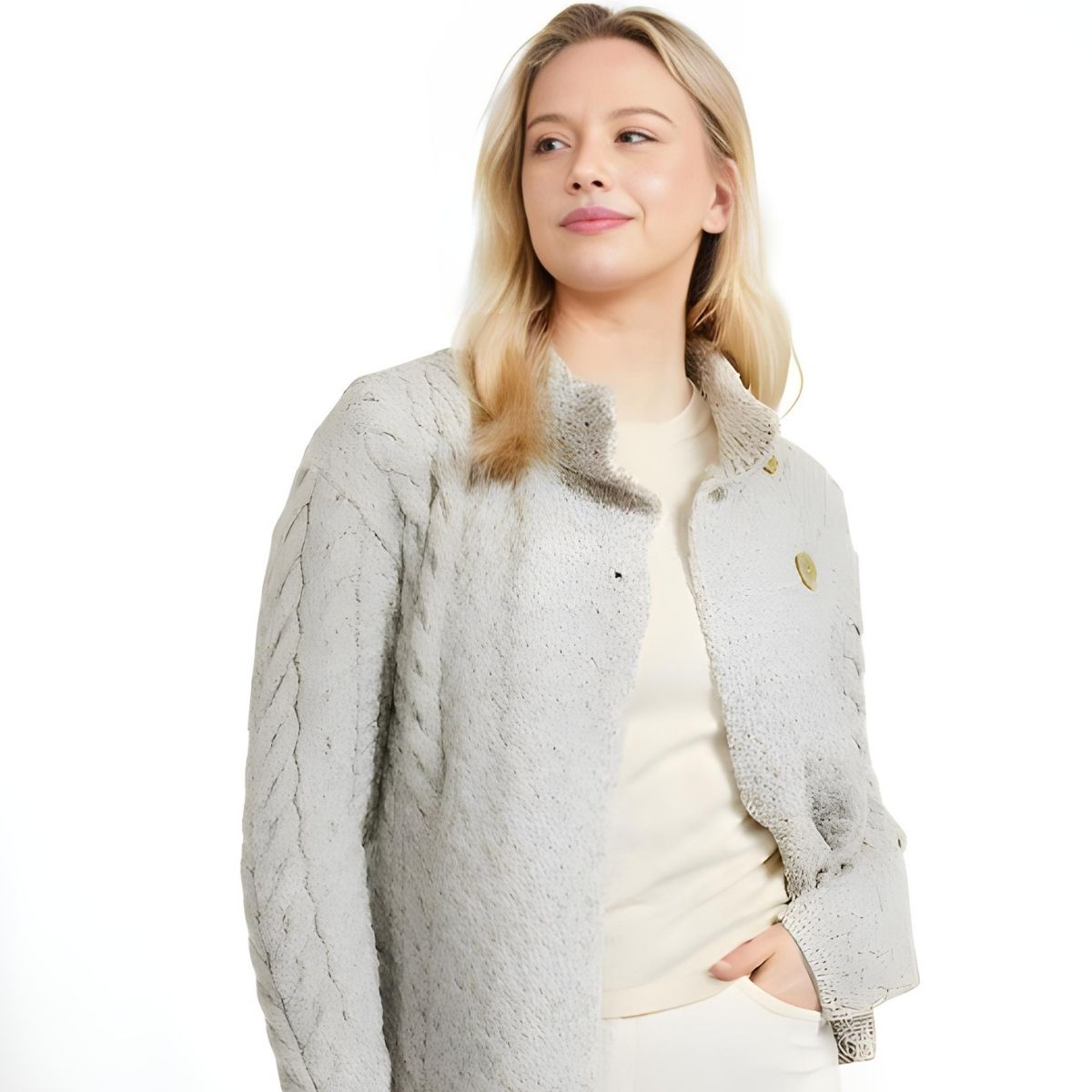 Aran Louisburgh Cardigan - Oat
