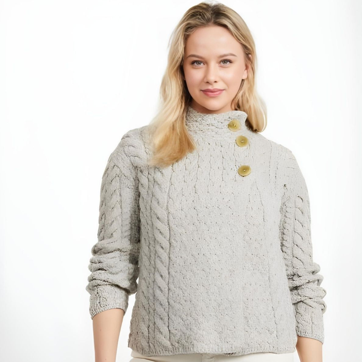 Aran Louisburgh Cardigan - Oat