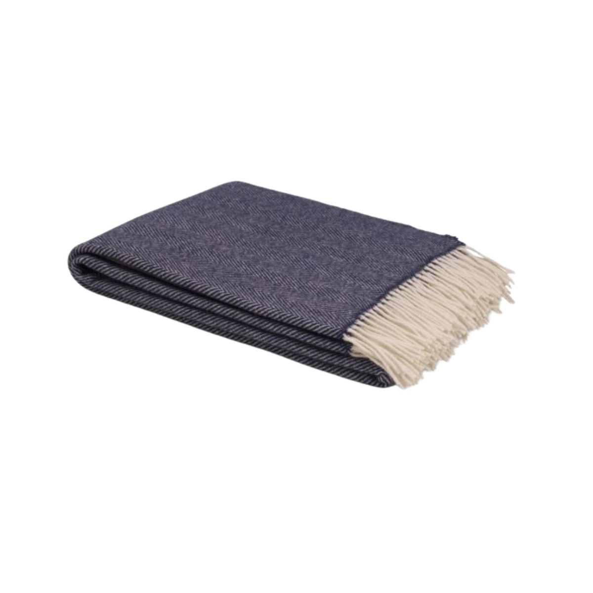 Cushendale Navy Aclare Lambswol Large Throw Blanket