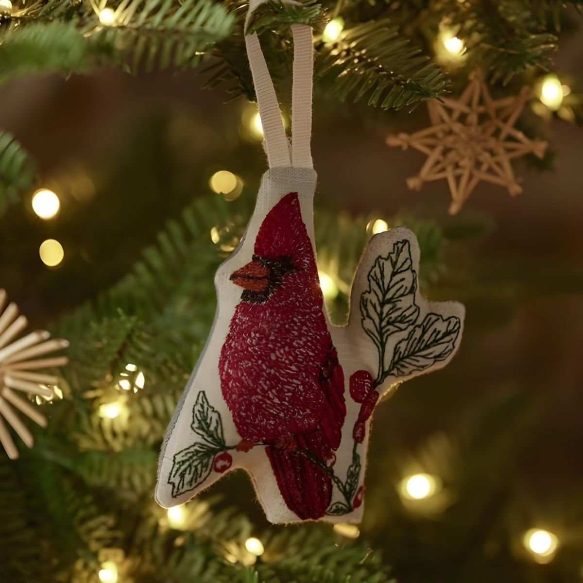 Coral & Tusk Red Cardinal Ornament