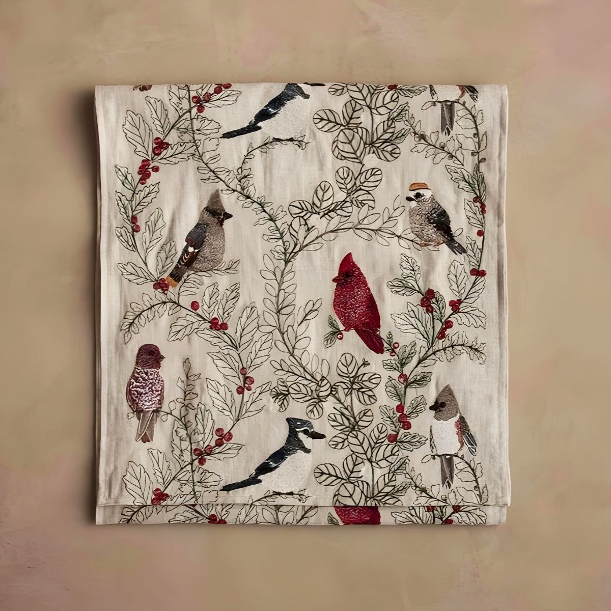 Coral & Tusk Winter Birds Table Runner