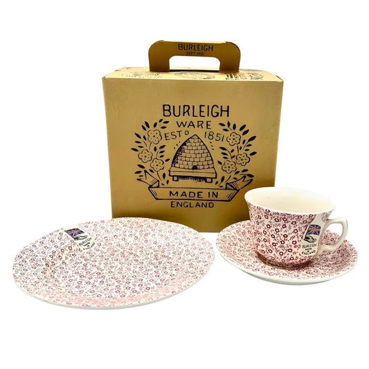Burleigh Rose Pink Felicity Teacup 3-Piece Set - Retired
