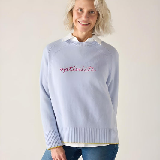 Mersea Banff Crewneck "Optimiste" - Sky